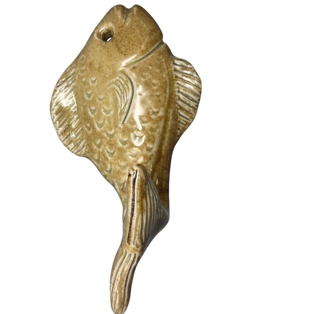 Studio Pottery Fish Wall Towel hook coastal decor cabin decor
